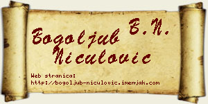 Bogoljub Niculović vizit kartica